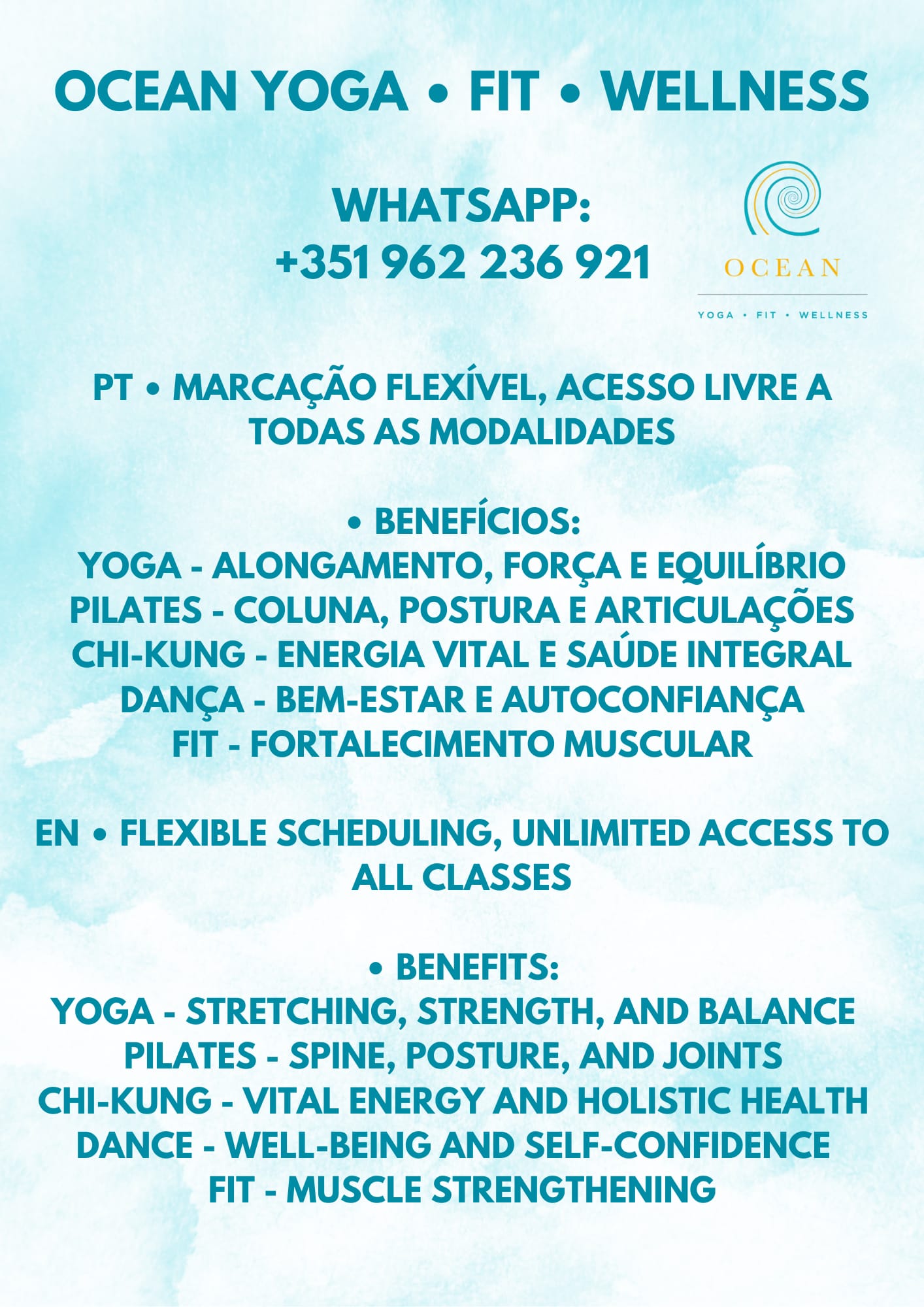 Horario aulas yoga studio